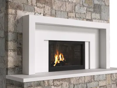 Modern Art Deco Fireplace stone  3D model