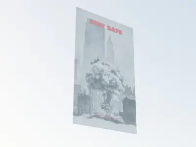 Low Poly Vault Stay Safe Poster Fallout Game Ready High Quality Low-poly 3D model