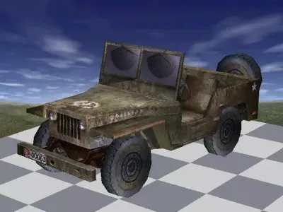 Jeep Truck Textured low-poly Low-poly 3D model