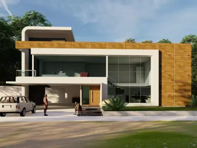 MODERN FOREST VILLA 3D model