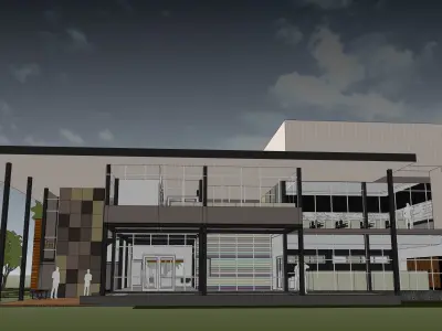 Small office in steel structure 3D model