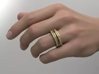 Dynasty Band Ring Jewelry model - for Him 3D print model