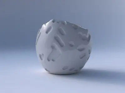 Bowl compressed 3 with cavities smooth 3D print model