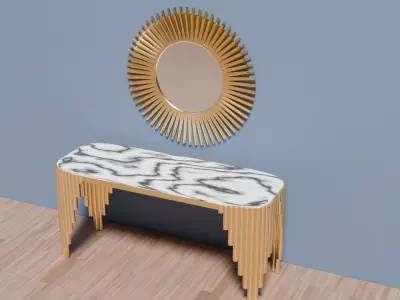 Luxury Marble Console Table High-Quality 3D Model Low-poly 3D model