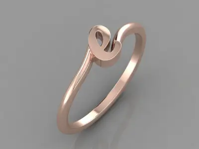 Alphabet Ring E 3D print model purchase