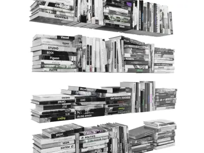 Books 150 pieces 2-4-3 Low-poly 3D model