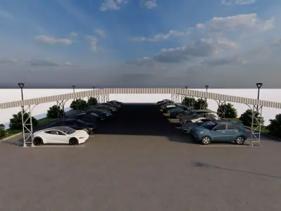 Roof Parking-Parking Lot 3D model get
