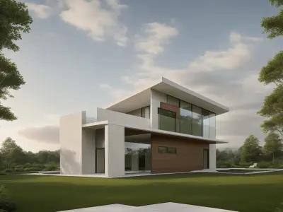 Figtree Modern Residential House Revit Model Low-poly 3D model