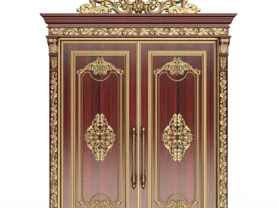 Carved Door Classic 01401 Wood Low-poly 3D model