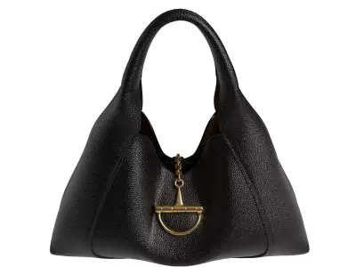 Black Leather Softbit Maxi Bag Low-poly 3D model