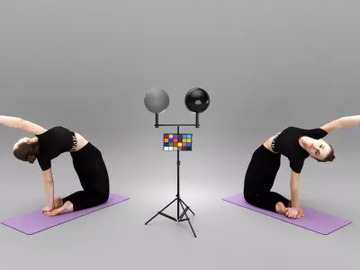 Fitness woman doing stretching exercises 431 Low-poly 3D model