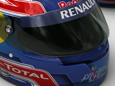 Helmet F1 2011 Mark Webber 3D model