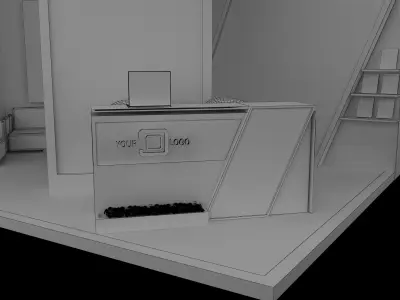  Booth Exhibition Stand a555a 3D model