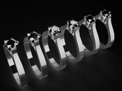  Solitare Diamond  Ring Texture  3D print model