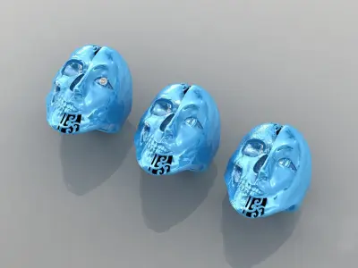 3 Version Bluffmen Ring Jewelry Model Skull  STL 3D print model