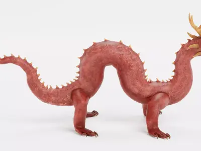 -Chinese Dragon - Realistic- Low-poly 3D model