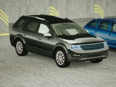 5 Low Poly touring cars Low-poly 3D model