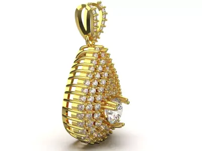 Diamond Drop STL 3DM  Pendant in Yellow Gold jp0094 3D print model