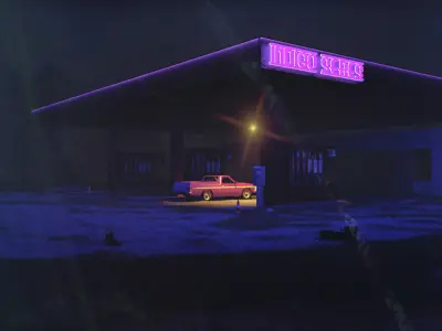 ABANDONED OIL STATION Free 3D model