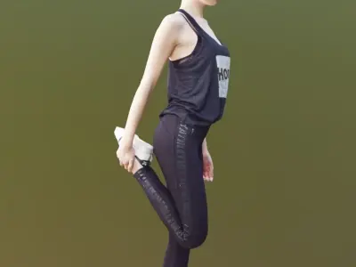 Myriam 10003 - Sport Girl stretching Low-poly 3D model