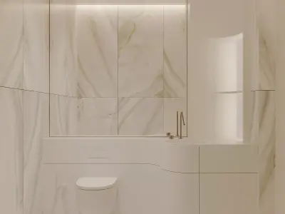 Luxury villa interior scene 3D model