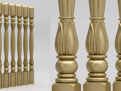 Carved Baluster 3D model get