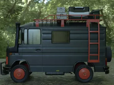 Mercedes 508 L Caravan Truck  3D model