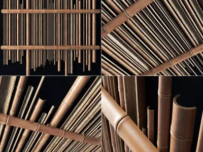 Bamboo gutter decor n1 3D model