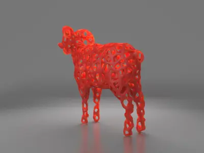 Sheep Wireframe 3D print model 3D print model