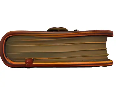 Vintage Leather Heart Clasp Journal Low-poly 3D model