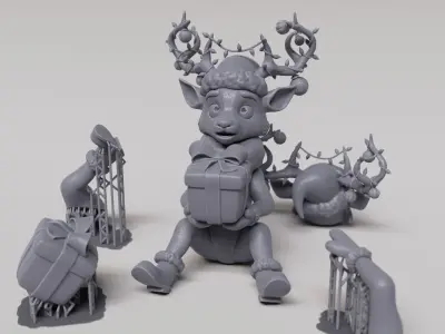Christmas Decoration Deer 3D print model