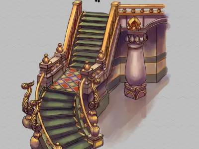 Game Stairs - Stairs 03 3D model