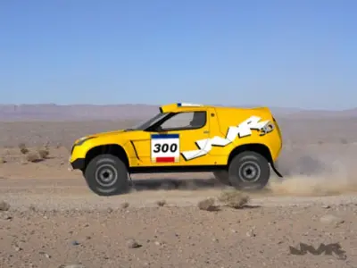 Rally Raid Prototype Race Car Low-poly 3D model
