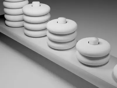 Pyramid wooden stacking toy 3D model