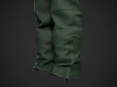 Green Snowboard Pants Style 2  Low-poly 3D model