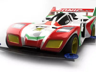 3DMAX2018 4WD CAR racing 3D model-YSZS 3D model