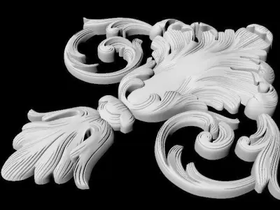 Central decor ornament for furniture 3D model 646