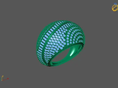 STL 3DM Print Ready Women Diamond Ring Lightweight Printable  3D print model 180