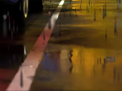 Animation road and rain 3D model