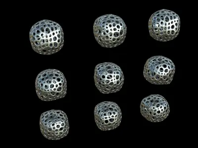 Sphere 3D print Model group of silver rings Free 3D print model