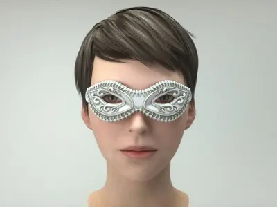 Carnival Mask Collection 7 pieces Masquerade facewear 3D Model Pack