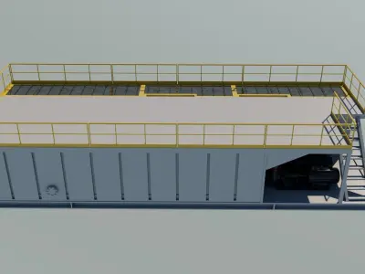 Drilling longboard cabin Low-poly 3D model