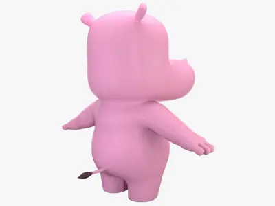 Cartoon Hippo Low-poly 3D model buy