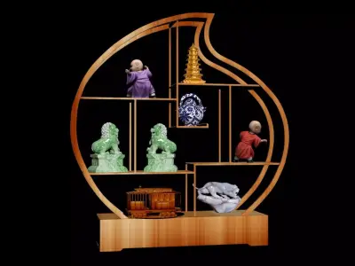 Chinese decorative self   3D model