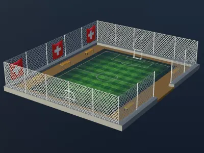 Soccer Stadium - Switzerland Low-poly 3D model