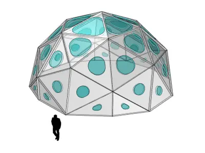 Geodesic Dome with Dynamic Perforations 3D model