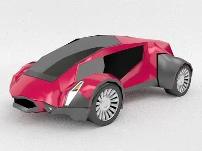 CyberFish futuristic concept vehicle Low-poly 3D model