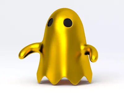 Little Cartoon Ghost Gold 3D model