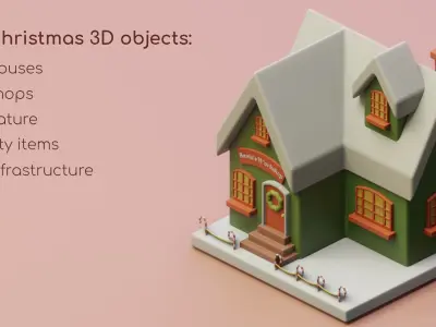 Isometric Winter City Life Pack - Christmas edition 3D model