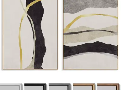 Abstract Painting Frame set 3D model 16